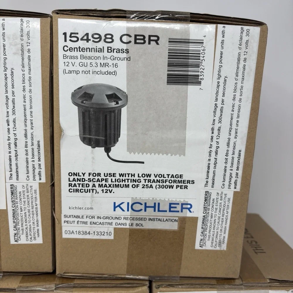 New In Box Kichler 15498 Brass Single Light 4-1/4